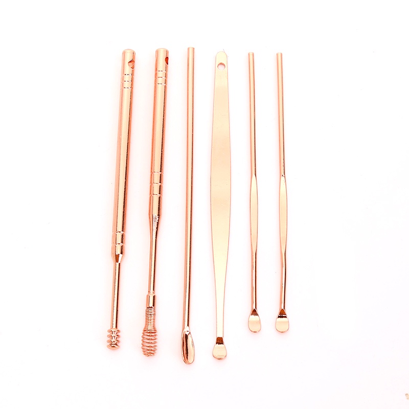 # Kaos T-Shirt Wanita Lengan Pendek Motif Print #6pcs / set Korek Kuping Spiral Bahan Stainless Steel