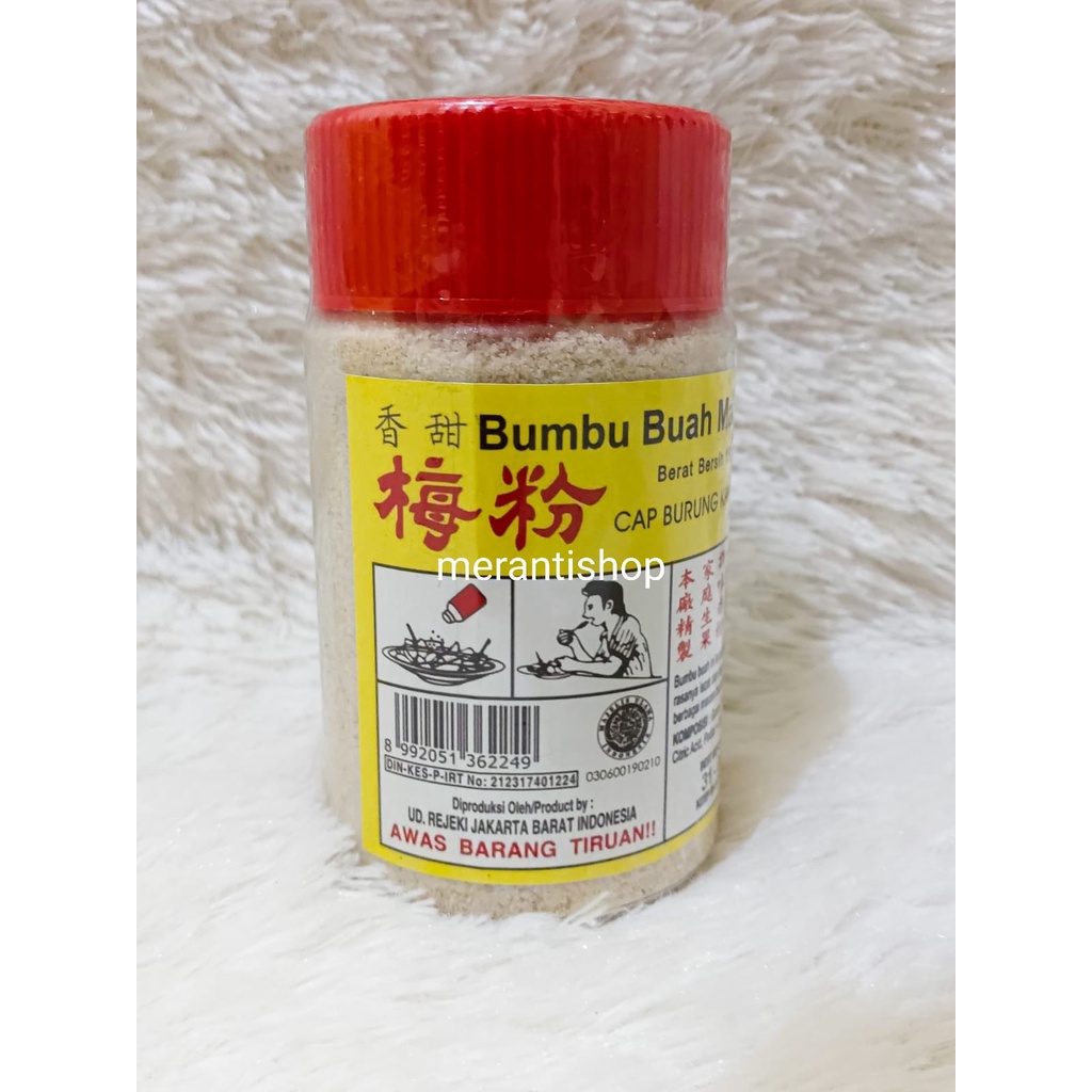 

Bumbu Buah Manis Cap Burung Kakak Tua 150gram / Mei Fen / Fruit Spices
