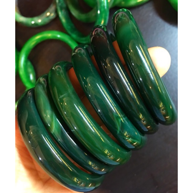 Gelang giok  bangle hijau pekat