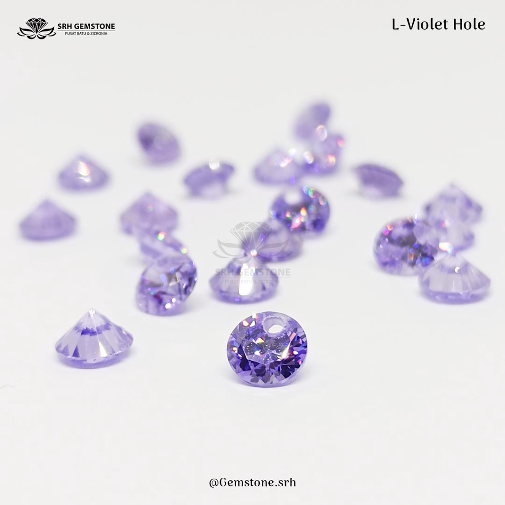 Batu Cubic Zirconia 5A (AAAAA) - Round Hole Cut