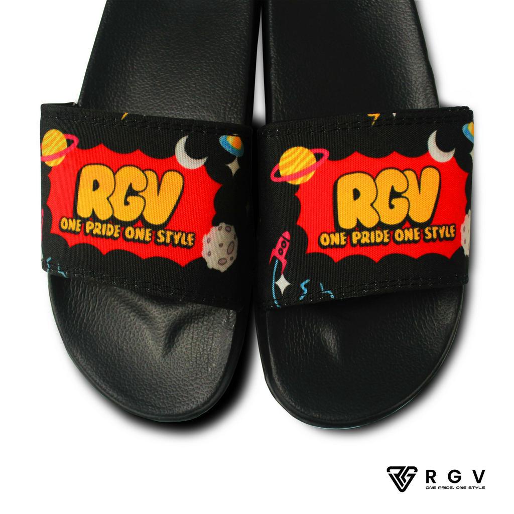 RGV - SANDAL PRIA DAN WANITA SLIDE SLIP ON SENDAL ANTI LICIN RINGAN SELOP OUTTER SPACE RED