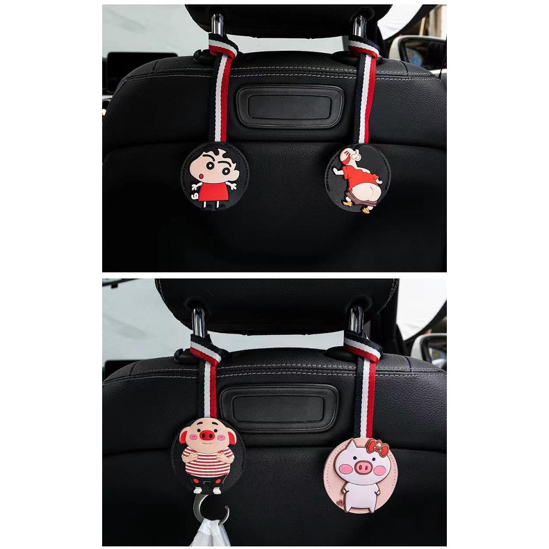 Kait Gantung Belakang Jok Mobil invisible Bahan suede Motif Kartun