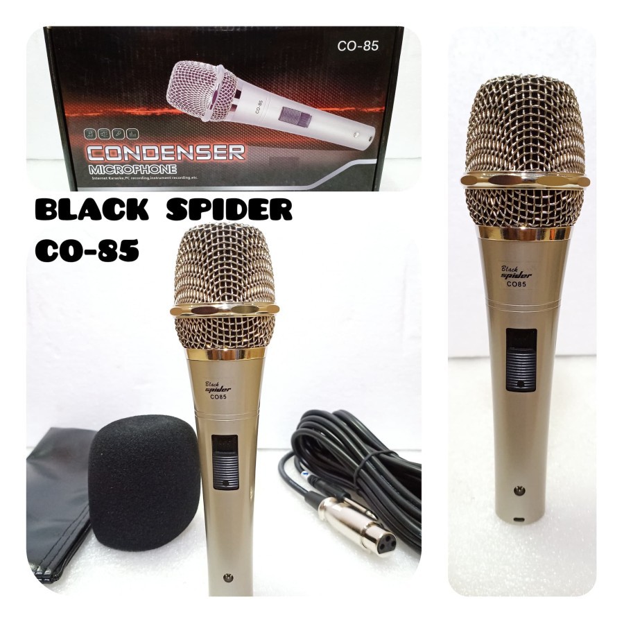 MIC KABEL HANDLE BLACK SPIDER CO 85 MICROPHONE CONDENSER