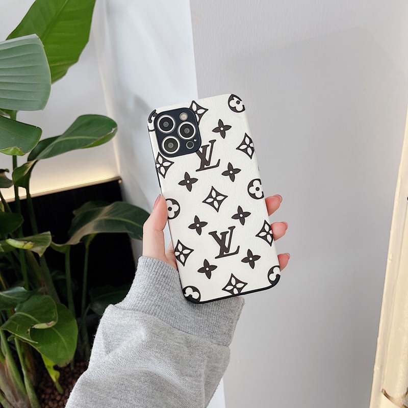 Fashion Black LV Soft Case iP iPhone 6 6S 7 8 + Plus X XR SE 2020 XS Max 11 12 Mini Pro Max