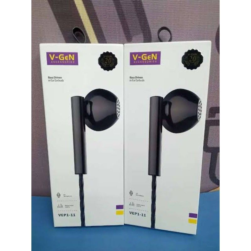 Headset V-GEN VEP1-11 Wired Earphone Original Extra Bass