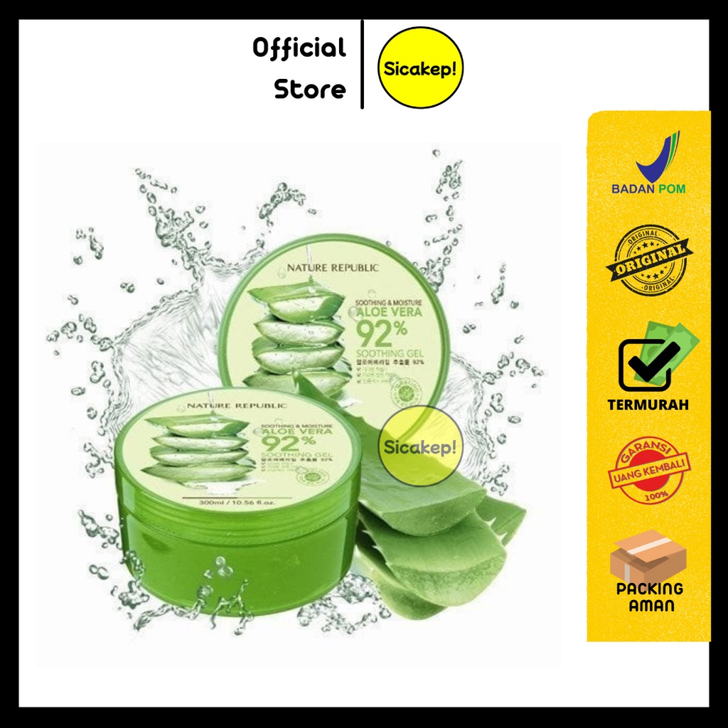 SICAKEP -  Nature Republic Aloe Vera 92% Soothing Gel 300 ml | Bioaqua Aloevera Gell 200 ml
