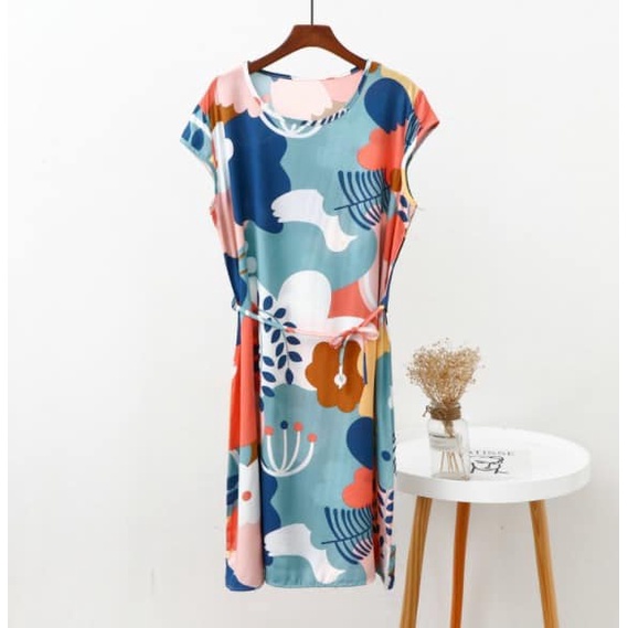 Dress Daster Bunga Bunga Anak Remaja Wanita Impor