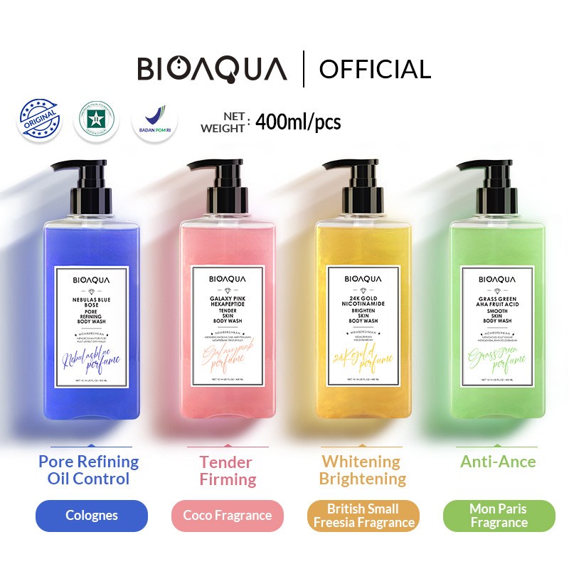 【BPOM】BIOAQUA Perfume Body Wash 400ml Shower Gel