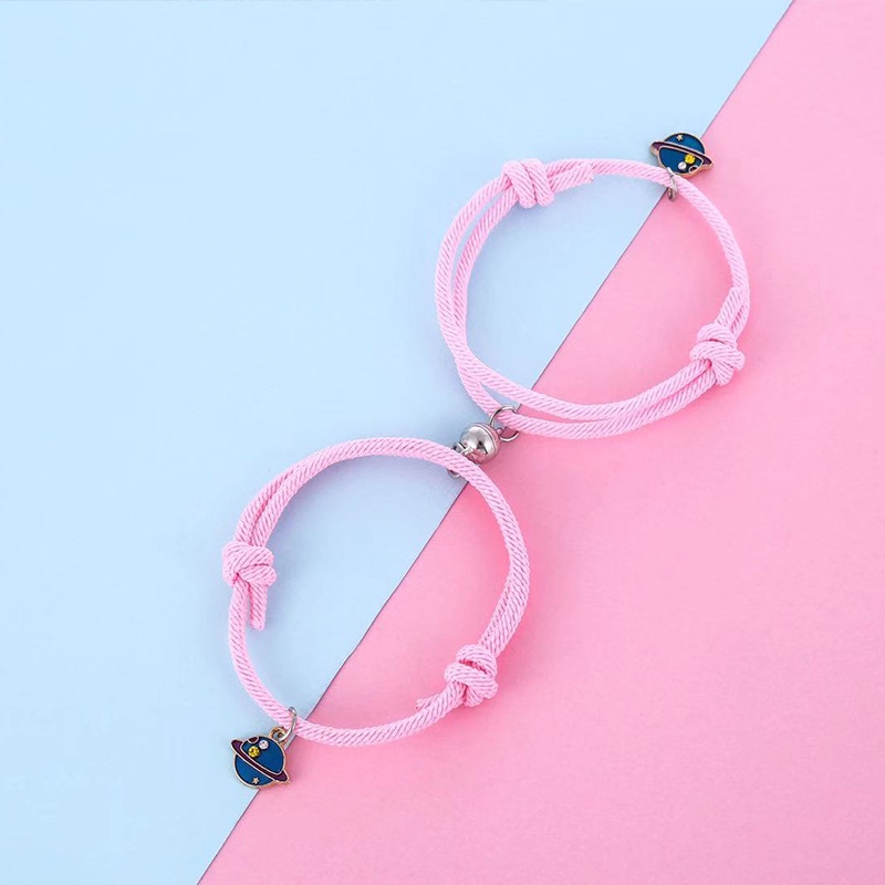 1 Pasang Gelang Couple Magnet Gelang Tali Couple Magnet Attract Persahabatan Tangan Bracelets-Won