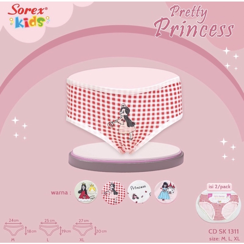 Celana Dalam CD Segitiga Anak Cewek / Perempuan SOREX 1311 Katun Nyaman