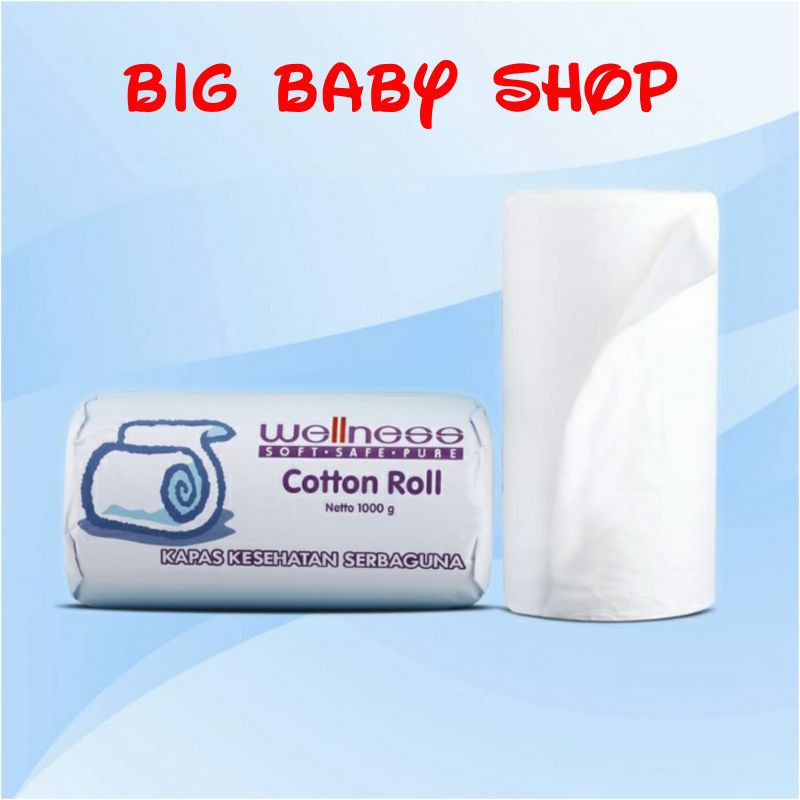 WELLNESS Cotton Roll Kapas Gulung/Bayi/Kesehatan WELLNESS 1000 gr 1000gr 1kg 1 kg
