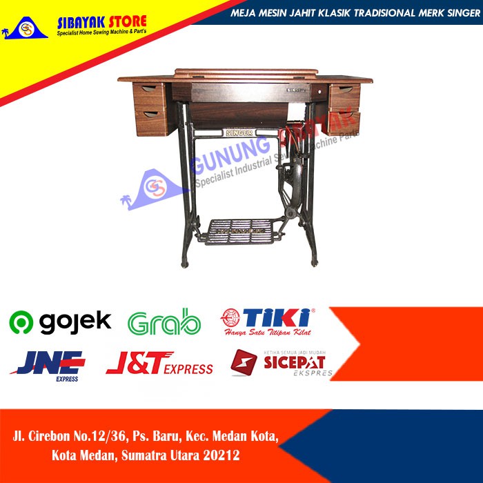 Meja Laci Mesin Jahit Klasik Tradisional Merk SINGER