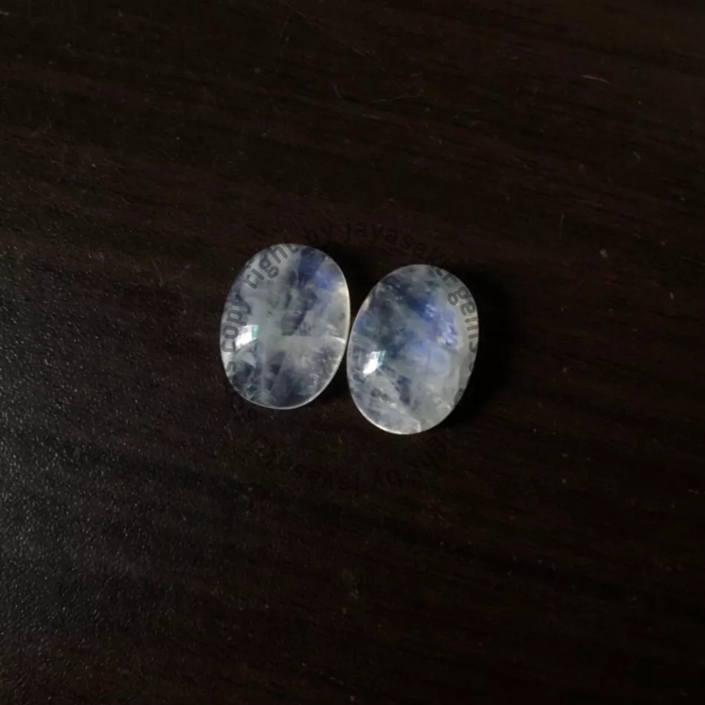 Natural Biduri Bulan Moonstone Lose Stone Klep Biru Srilangka Batu Akik