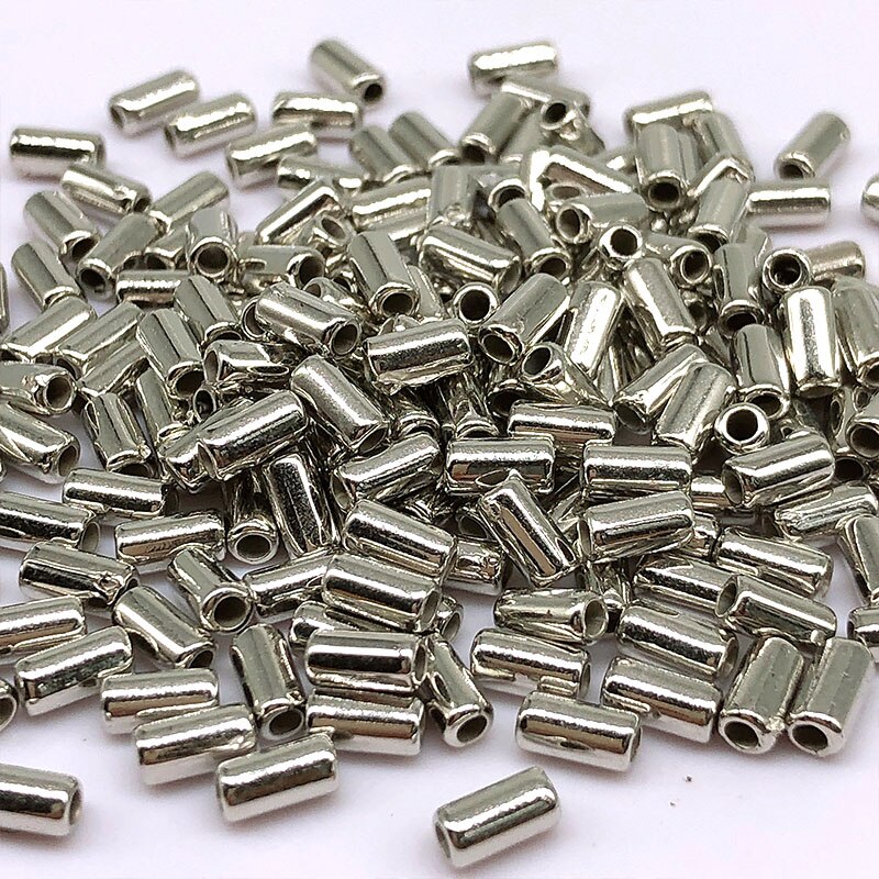 200 / 400pcs Manik-Manik CCB Bahan Plastik Warna Silver Ukuran 6x3mm