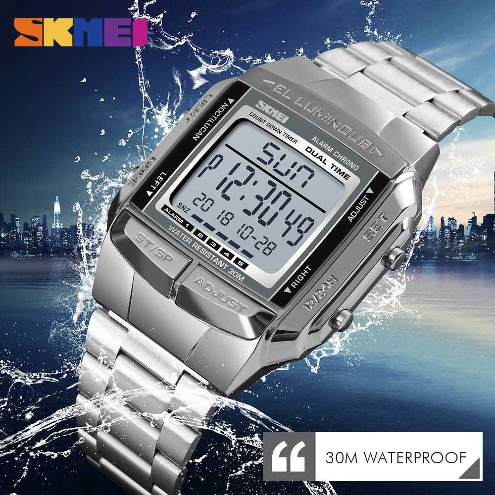 Jam Tangan Skmei Digital Pria JT 105 Sport Watch Cowok Berkualitas Jamtangan Waterproof Menarik