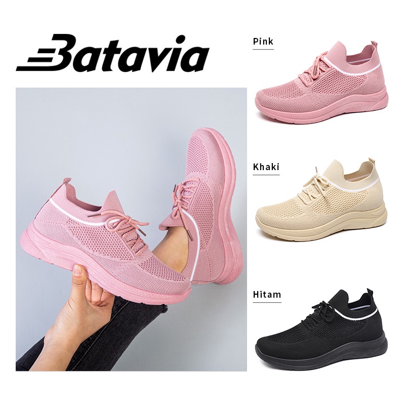 Batavia Sepatu wanita sneakers impor premium perempuan terbaru rajut adem antislip antiaus  olahraga Batavia Fashion Sepatu A137-7