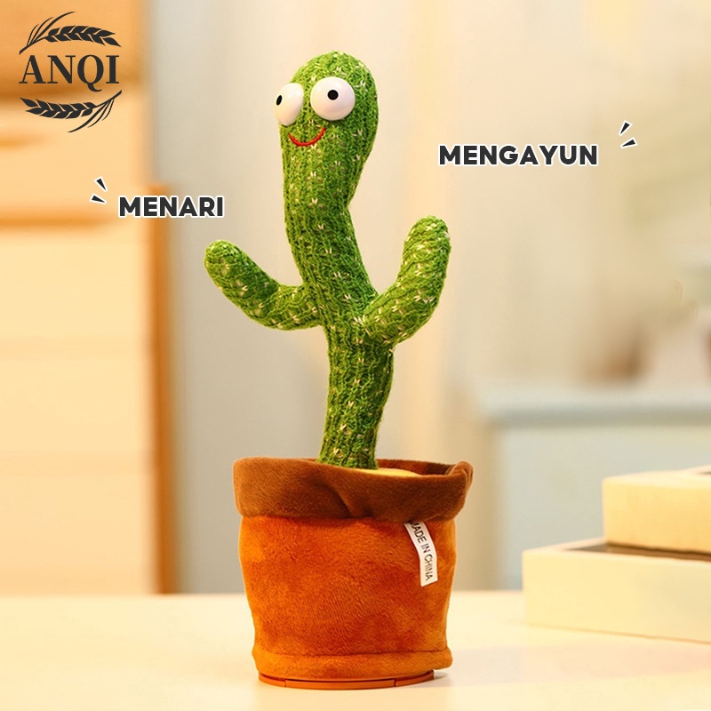 ANQI 1888 Cactus Toy Boneka Pintar Kaktus Dancing Cactus LED ORIGINAL TIKTOK