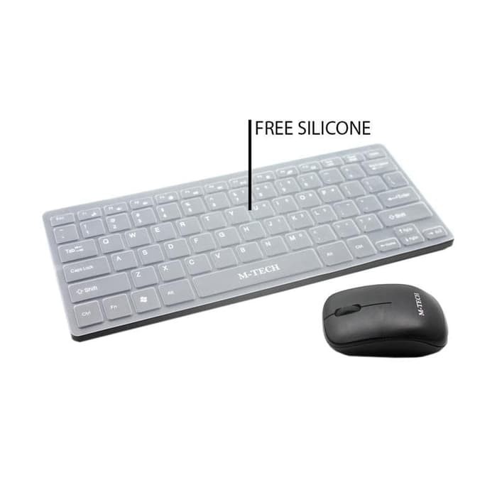 Paket Keyboard Mini Slim Wireless Mouse MTech STK-03 M-Tech STK03