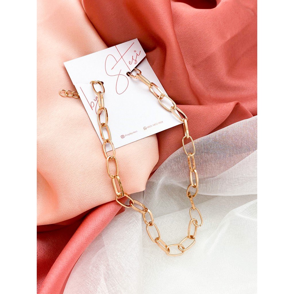 BYSTESI Chain Choker | Kalung Wanita Emas Gold Rantai-4