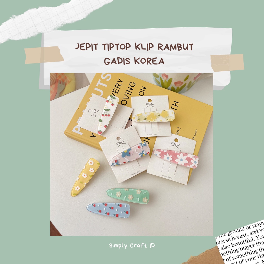 Simply Craft ID - JEPIT TIPTOP KLIP RAMBUT GADIS KOREA AKSESORIS FASHION WANITA JEPITAN TIPTOP RAMBUT HAIRPIN HAIR CLIPS CEWEK