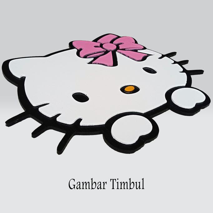 Terlaris Pajangan Kamar Anak Hello Kitty Hiasan Dinding Kayu Hello Kitty - 25Cm