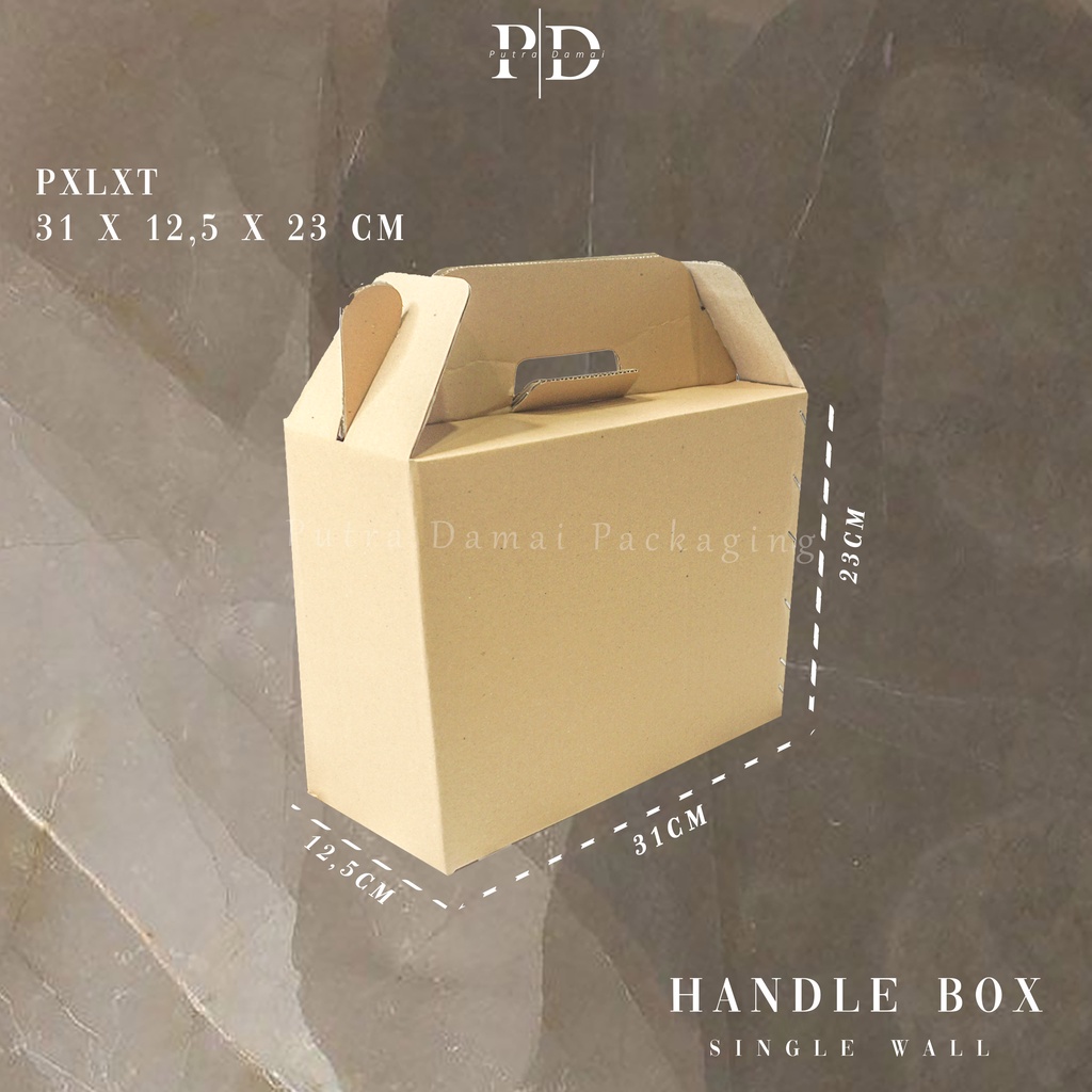 

5 PCS KARDUS / BOX TAS HANDLE BOX UKURAN 31 x 12,5 x 23