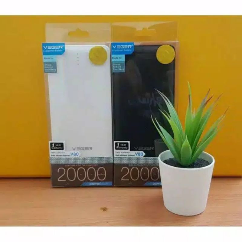 Powerbank veger 20000mah real capacity garansi resmi 1tahun