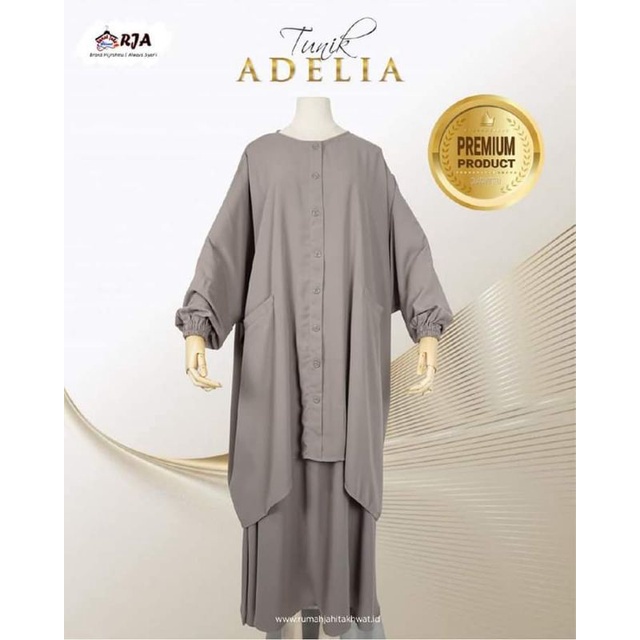 Tunik rok set muslimah adelia bahan ramada