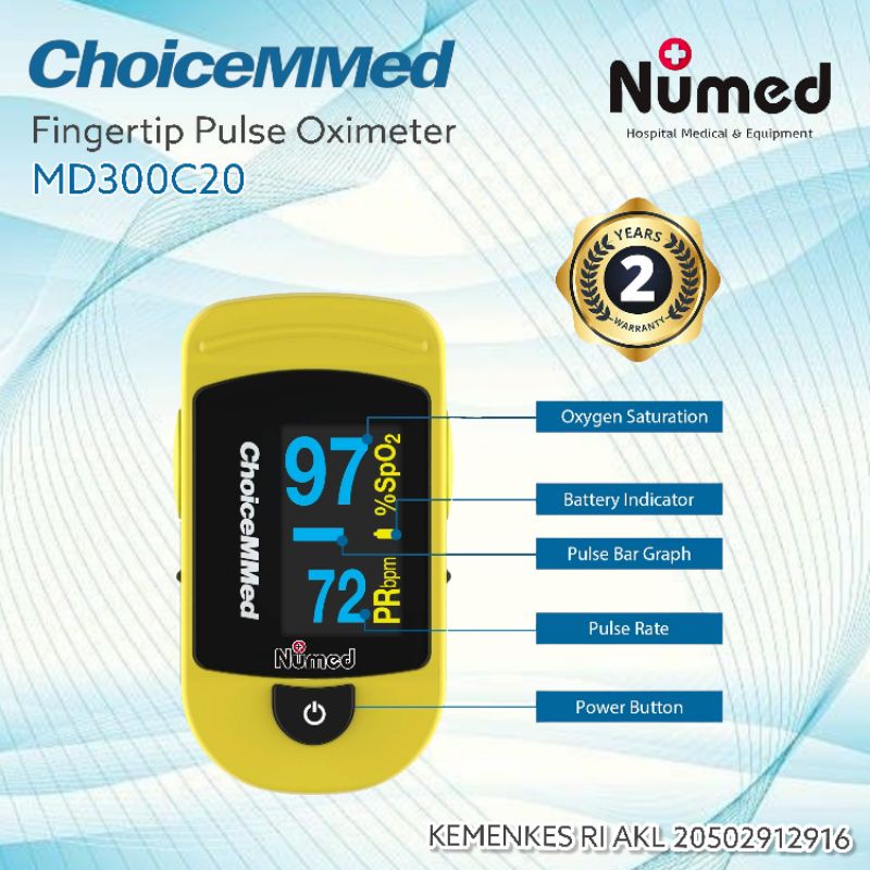 Pulse Oxymeter Choicemmed MD300C20 Fingertip Pulse Oximeter Choicemed