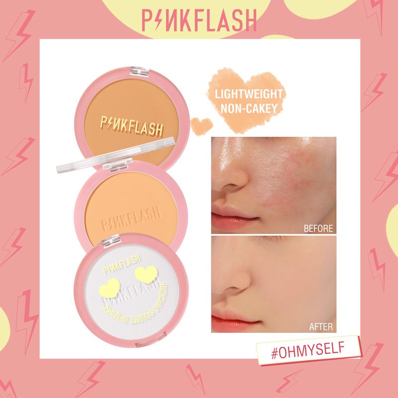 PINKFLASH OhMySelf Pressed Powder Long-lasting Matte Lightweight Oil Control Special Edition Bedak Padat PF-F08