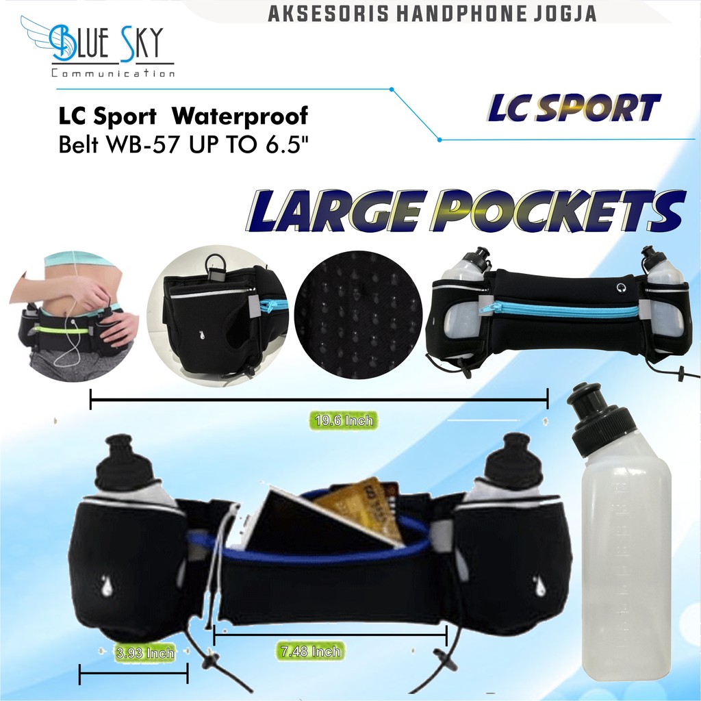 LC SPORT WATERPROOF BELT WB-57 UP TO 6.5&quot; TAS PINGGANG