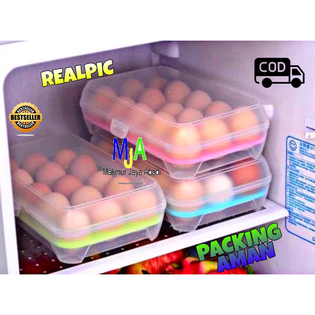 PROMO (BISA COD) Kotak Telur Portablel / Egg Box / Tempat Penyimpanan Telur Serbaguna / Box Telor 15 Lubang