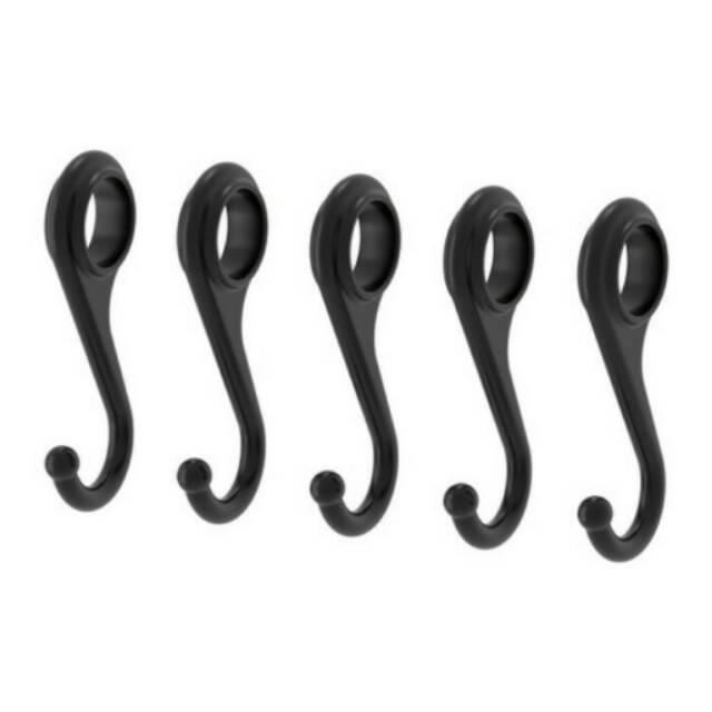 IKEA Fintorp 5pcs gantungan/pengait hitam 7cm, kait gantungan dapur