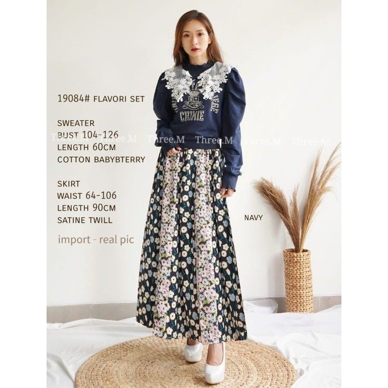 setelan import / set dress bunga bangkok premium impor