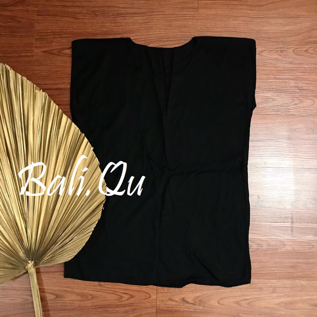 Baju Atasan XL Rayon Motif Bali-HITAM POLOS