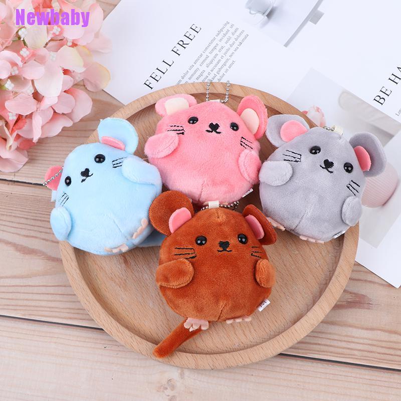 (Newbaby) Gantungan Kunci Boneka Tikus Bahan Plush Ukuran 8CM