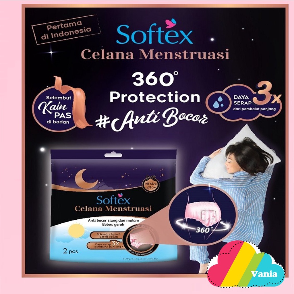 Softex Celana Menstruasi Pembalut All Size 2 pcs tidak bocor mens datang bulan aman period