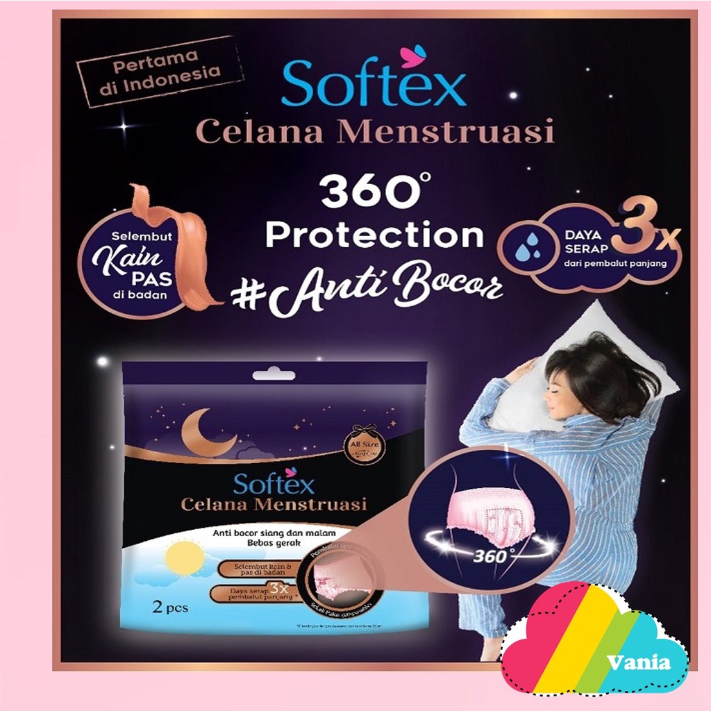 Softex Celana Menstruasi Pembalut All Size 2 pcs tidak bocor mens datang bulan aman