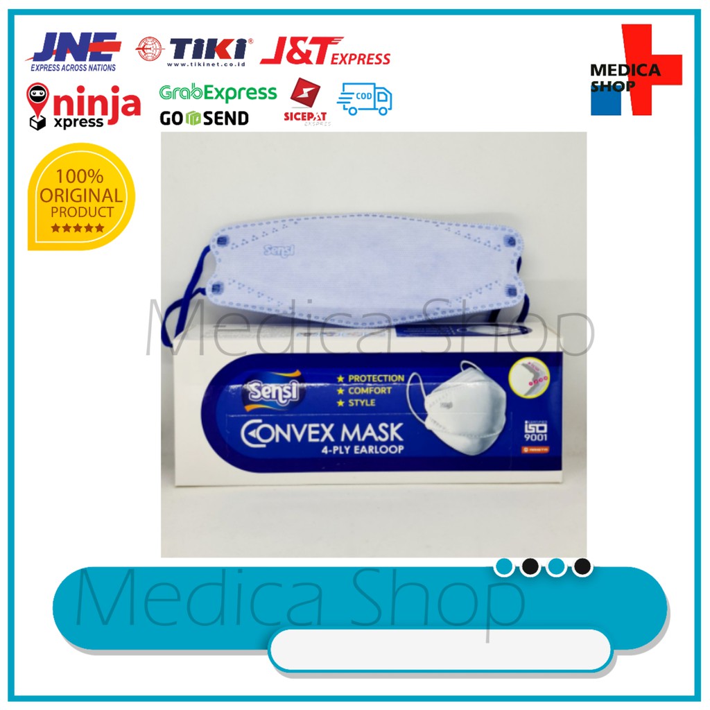 Masker Medis Sensi Convex 4ply Biru 1 box