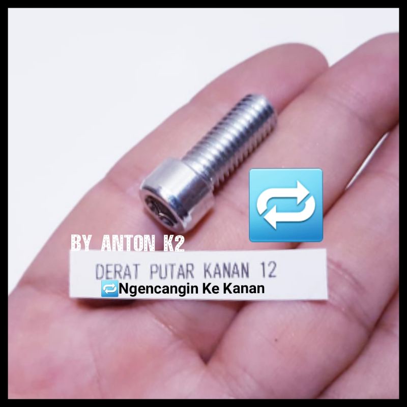 BAUT SPION TOMOK/TOMOX V2 V5/CIRCUIT/RIZOMA UKURAN L6 BAUT 12/14 DERAT PUTAR KANAN/DERAT PUTAR KIRI-6