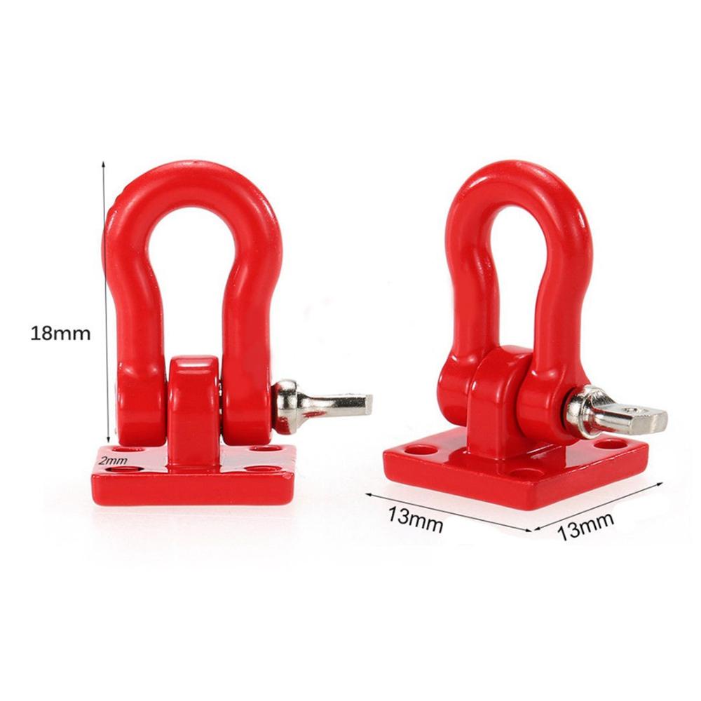 Lanfy Kait Trailer Metal Merah 1: 10pasang Belenggu Aksesori Untuk Skala Truk Crawler SCX-10 RC Crawler Hook