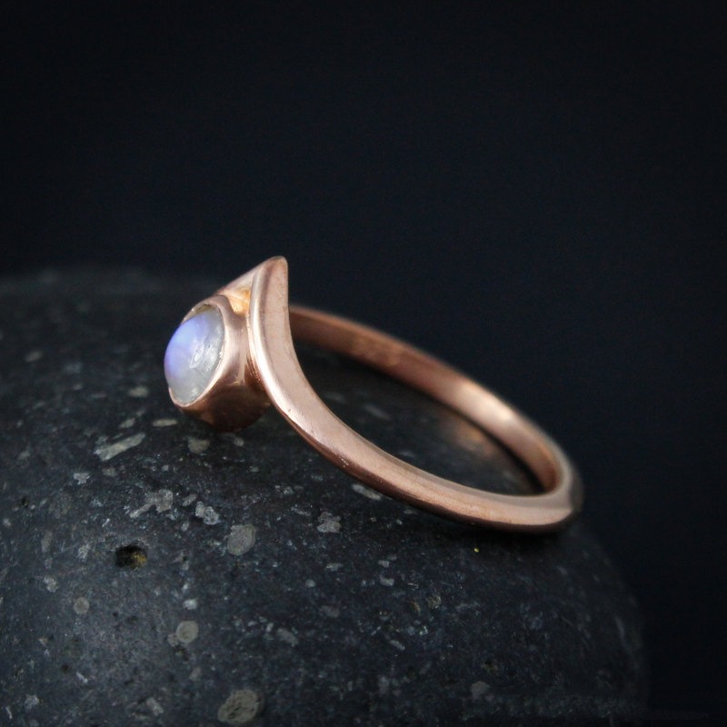 Cincin Bahan Sterling Silver 925 Hias Moonstone Untuk Wanita Jza005