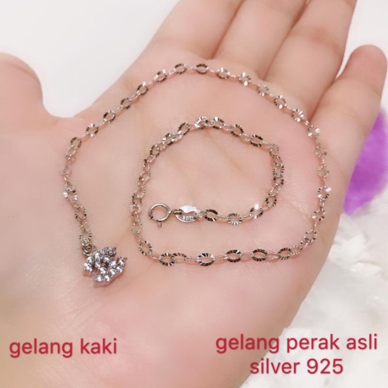 Promo gelang kaki perak asli silver 925 model tercantik ready