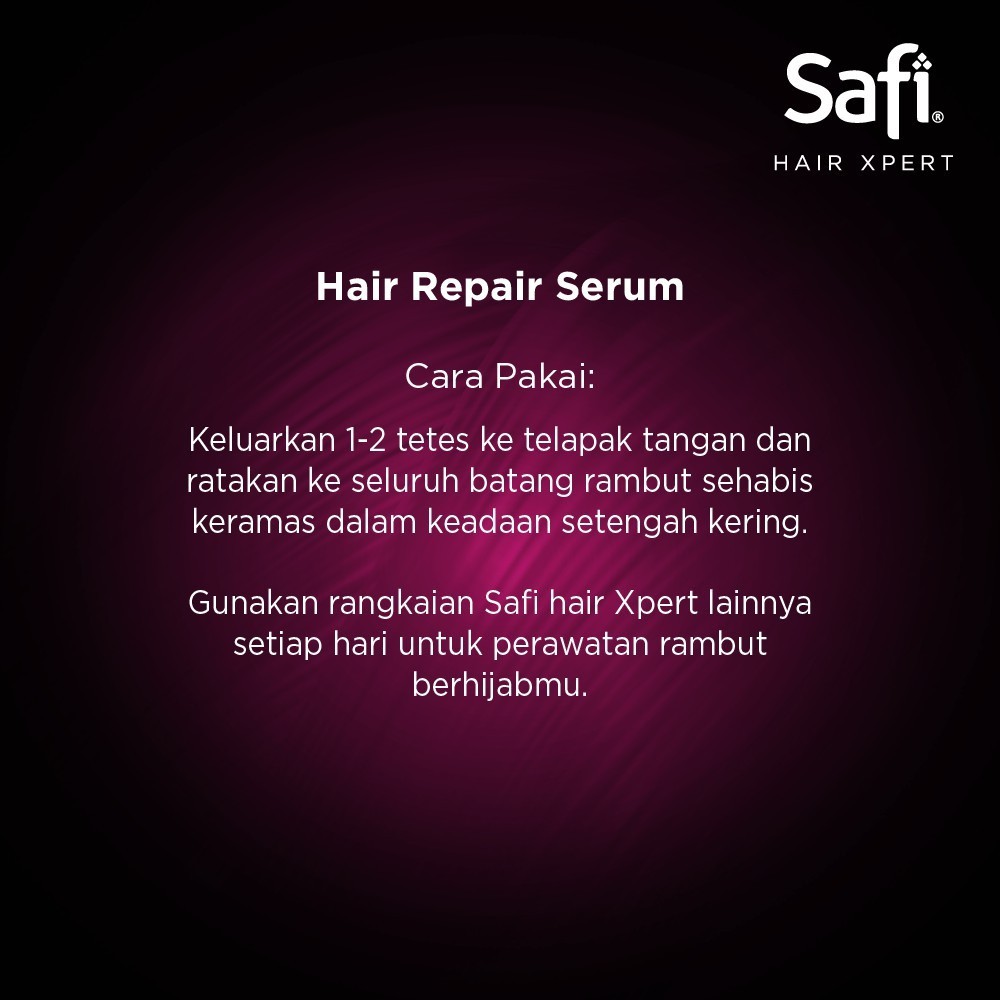 SAFI HAIR XPERT PERAWATAN RAMBUT TREATMENT OIL HAIR FALL/ DRY HAIR/ DANDRUFF REPAIR SERUM