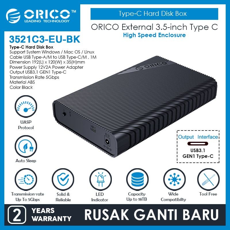 ORICO 3521C3 3.5 inch HDD Enclosure Type C