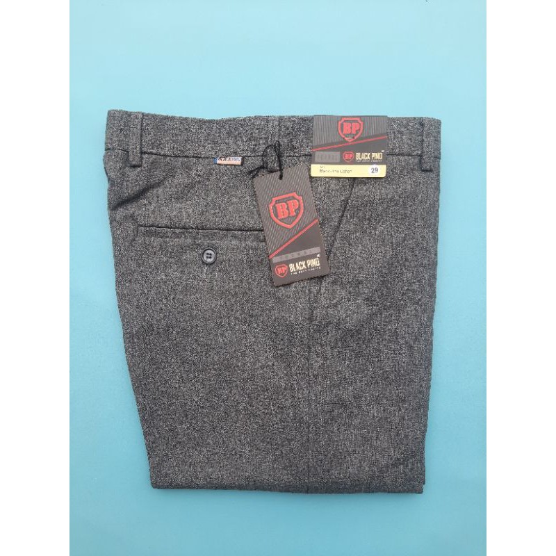 Black Pino Celana Slimfit Semiwoll Premium