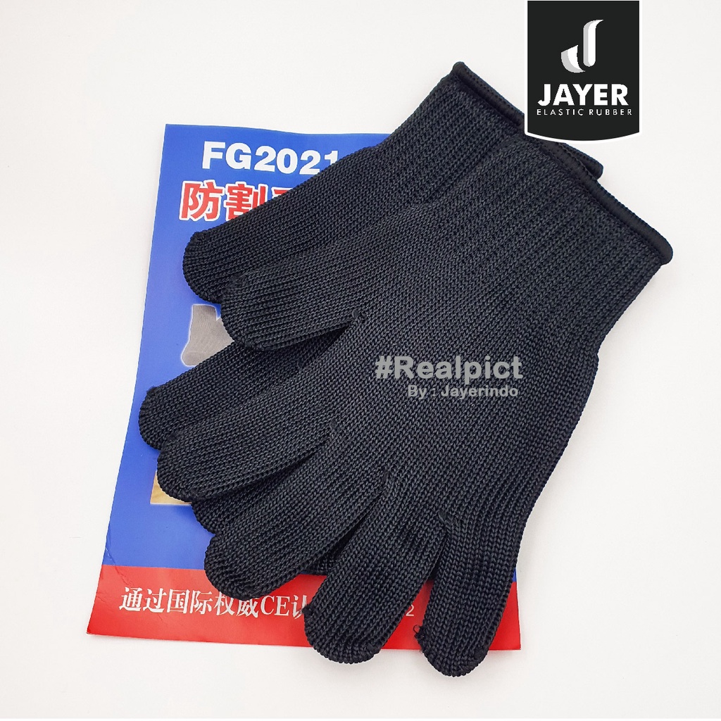 Sarung Tangan  Hitam Anti Pisau Tajam Gores Bacok tusuk Cut Resistant Gloves