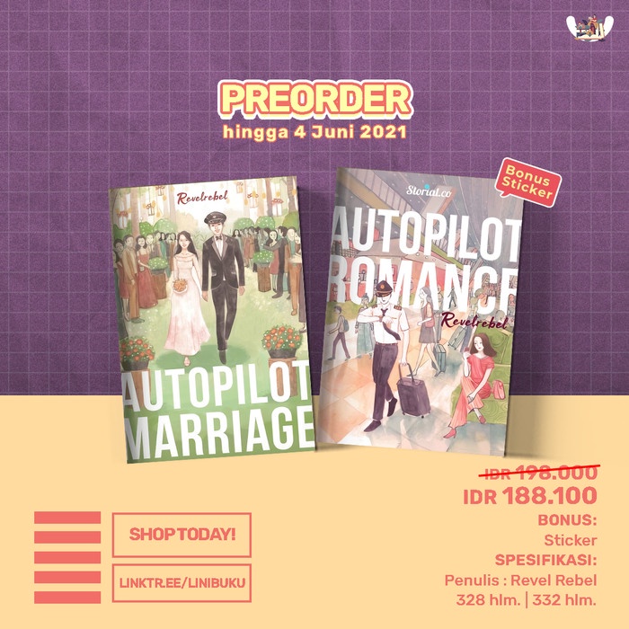 

MUST HAVE!! PO NOVEL AUTO PILOT ROMANCE DAN AUTO PILOT MARRIAGE KARYA REVELREBEL TERBARU