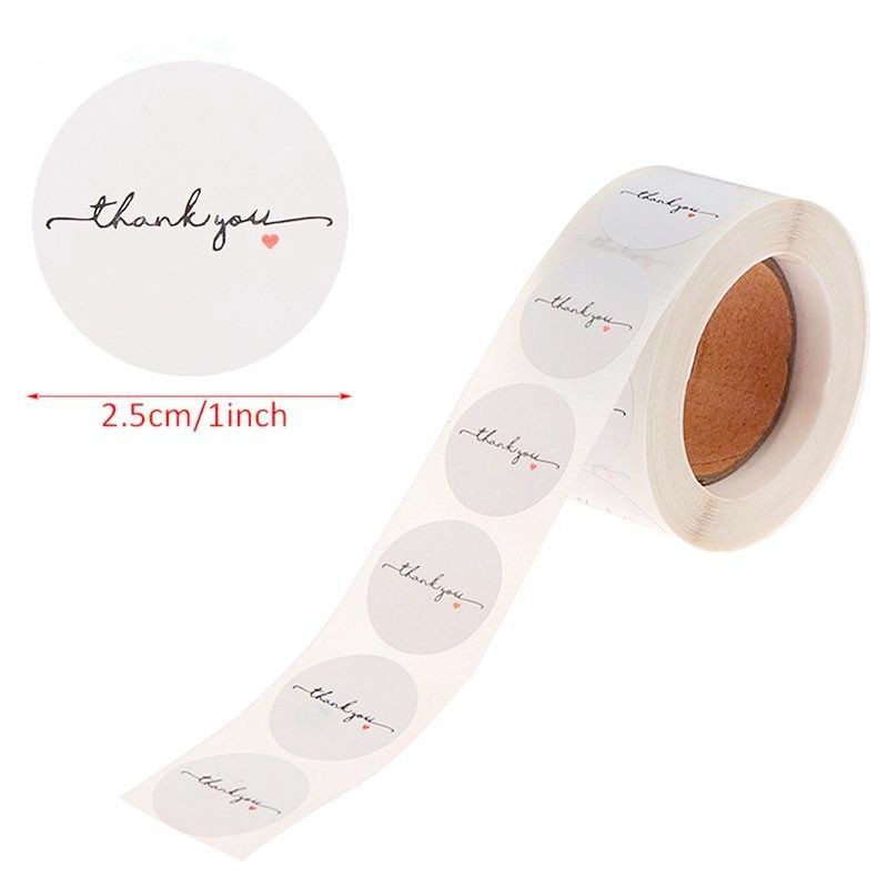 Label Sticker thank you white black elegan italic handwriting segel kemasan packaging sealer baking