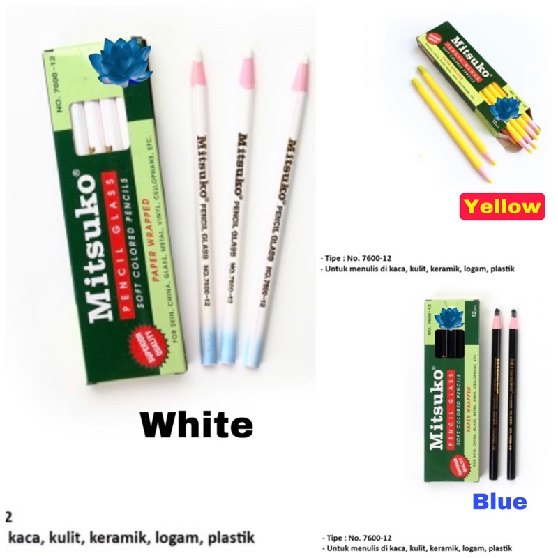 ( Ecer ) PENSIL KENKO MITSUKO DERMATOGRAPH - PENCIL JAHIT MERAH BIRU GLASS KACA